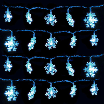 DomeStar Winter Snowflake String Lights – Minimalist Nordic Decor for Apartment Walls, Battery Powered LED Accent Lighting