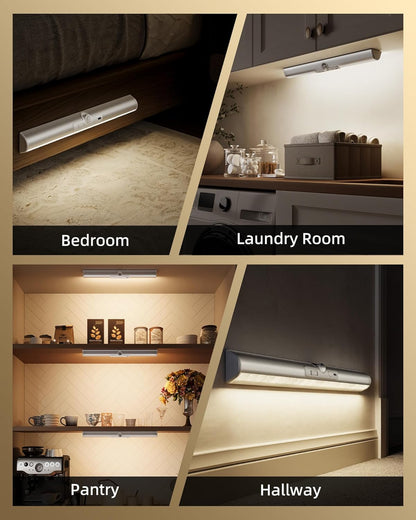 EZVALO Rechargeable Under-Cabinet Lights, 2 Pack — Cool-Touch, Flameless Lighting for Senior Bedrooms and Walkways