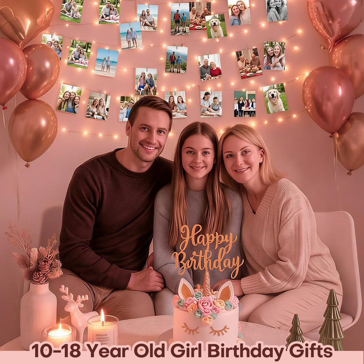 Fairy String Lights for Bedroom Ambiance - 40FT 120LED Warm White Photo Clip Lights, USB Powered Wall Decor for Dorm Apartment
