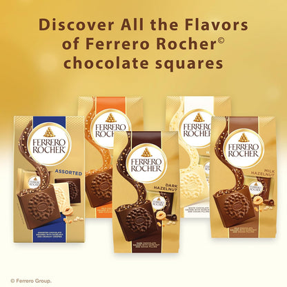Ferrero Rocher Hazelnut Chocolate Squares – Ready-to-Give Birthday Gift for Her, Individually Wrapped Premium Chocolates