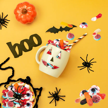 Fruidles Creepy Gummy Fingers, Eyes, Brain and Bones – Weather-Friendly Resealable Treat Bag for Yard Parties and Outdoor Halloween Setups