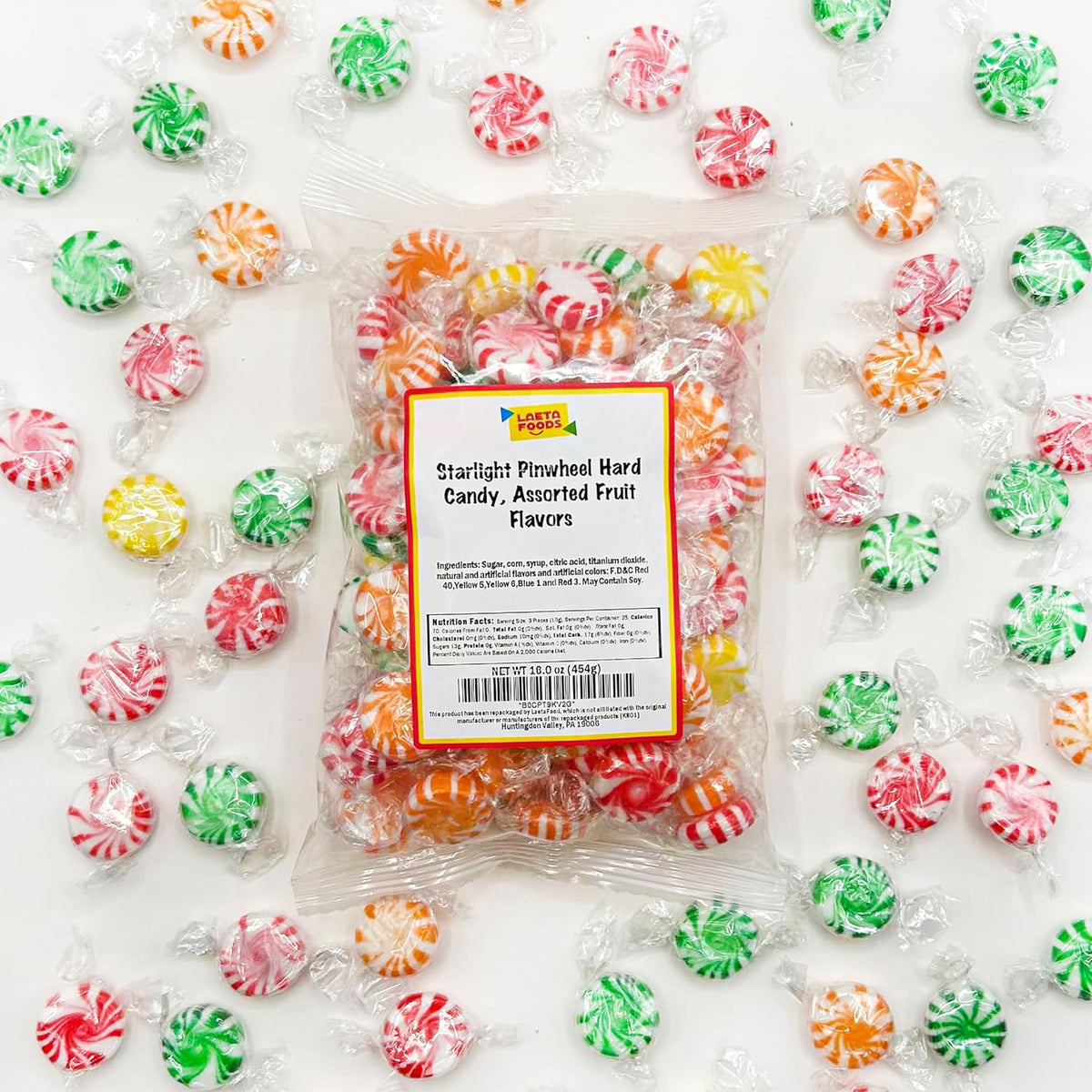 Fruit Starlights Hard Candy – Pocket-Sized Wrapped Pinwheel Candy for Front Desk Staff and Reception Areas, Professional Bulk Snack