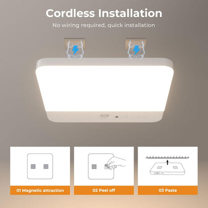 FULEN Wireless Motion Sensor Light – Cordless Stairway Light with Auto Shut-Off for Safe Nighttime Navigation