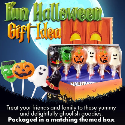 Fusion Select Halloween Lollipops – Kids Trick or Treat Candy for Classroom Parties, Individually Wrapped Variety Pack