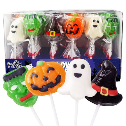 Fusion Select Halloween Lollipops – Kids Trick or Treat Candy for Classroom Parties, Individually Wrapped Variety Pack