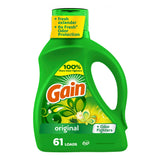 Gain Liquid Laundry Detergent with Odor Defense for Nursery and Kids' Room Freshness, Original Scent Safe for Family Laundry