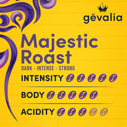 Gevalia Majestic Roast K-Cup Coffee Pods – Gourmet Gift-Worthy Dark Roast, Slow-Roasted Arabica Pods for the Connoisseur
