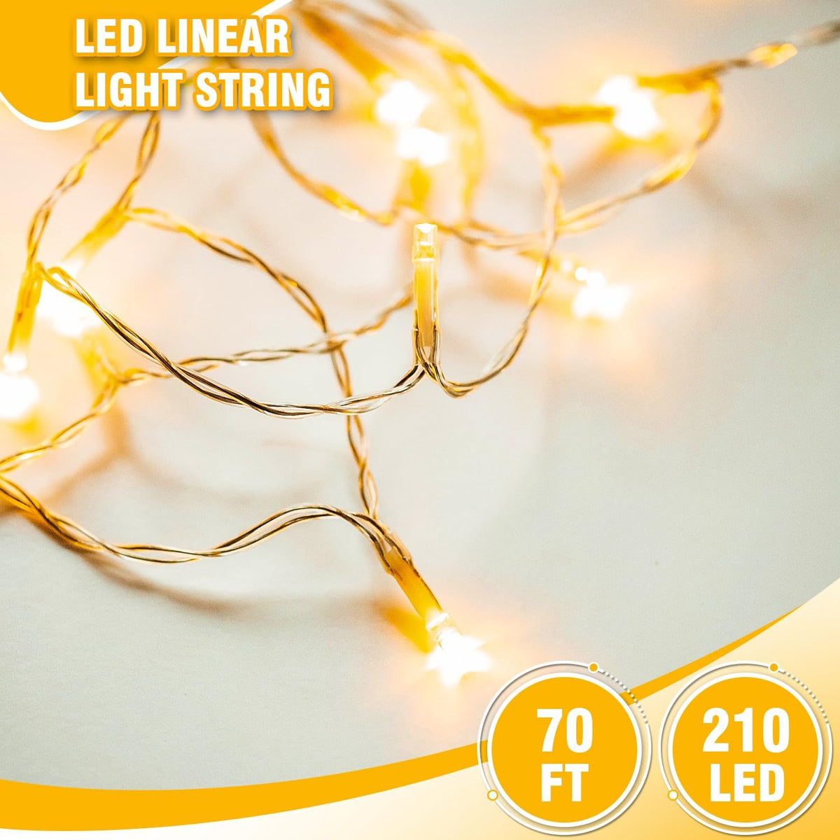 GlowNEST LED String Lights – Living Room Aesthetic Decor, Clear Wire Ambient Glow for Cozy Evenings