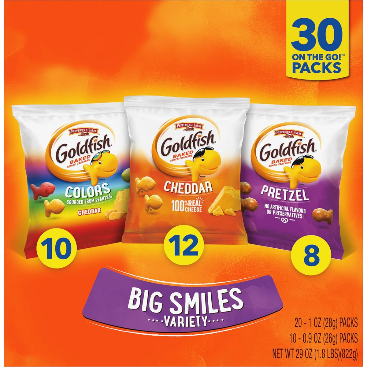 Goldfish Cheddar Crackers Halloween Edition – After-School Snack Pantry Staple for Families, 27.3 oz
