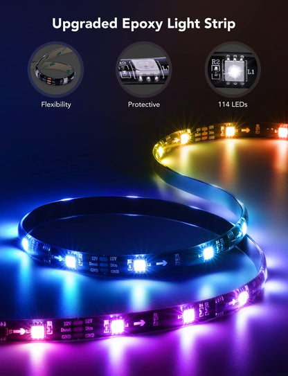 Govee TV LED Strip – Nursery-Safe Accent Light for Family Movie Nights, No Heat No Flame Design for 55-65 Inch TVs