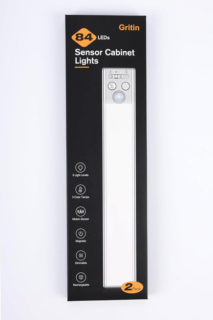 Gritin Motion Sensor Cabinet Light - 4 Mode Stepless Dimming for Effortless Renter Friendly Setup