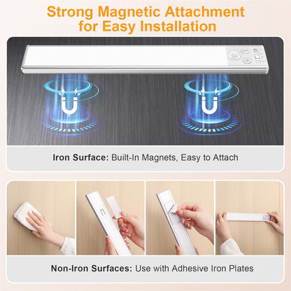 Gritin Motion Sensor Cabinet Light - 4 Mode Stepless Dimming for Effortless Renter Friendly Setup