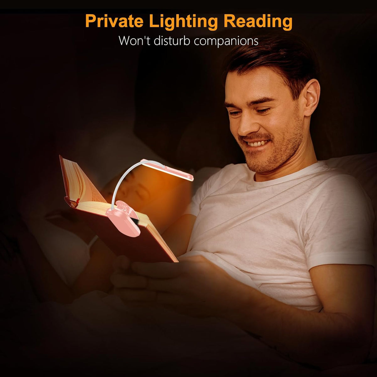 Gritin Understated Book Light for Scandinavian Bedrooms – Matte Finish Clip Design with Memory Function and Effortless Touch Controls