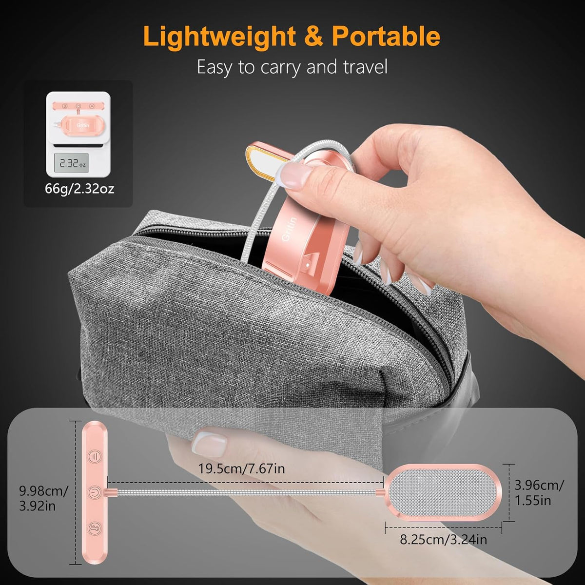 Gritin Understated Book Light for Scandinavian Bedrooms – Matte Finish Clip Design with Memory Function and Effortless Touch Controls