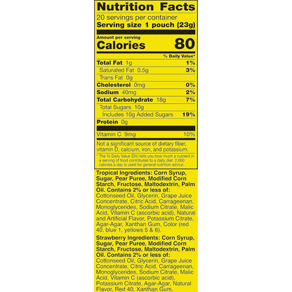 Gushers Strawberry and Tropical Gummy Snacks for Kids School Snacks and Recess – Gelatin Free, Juicy Fruit Center