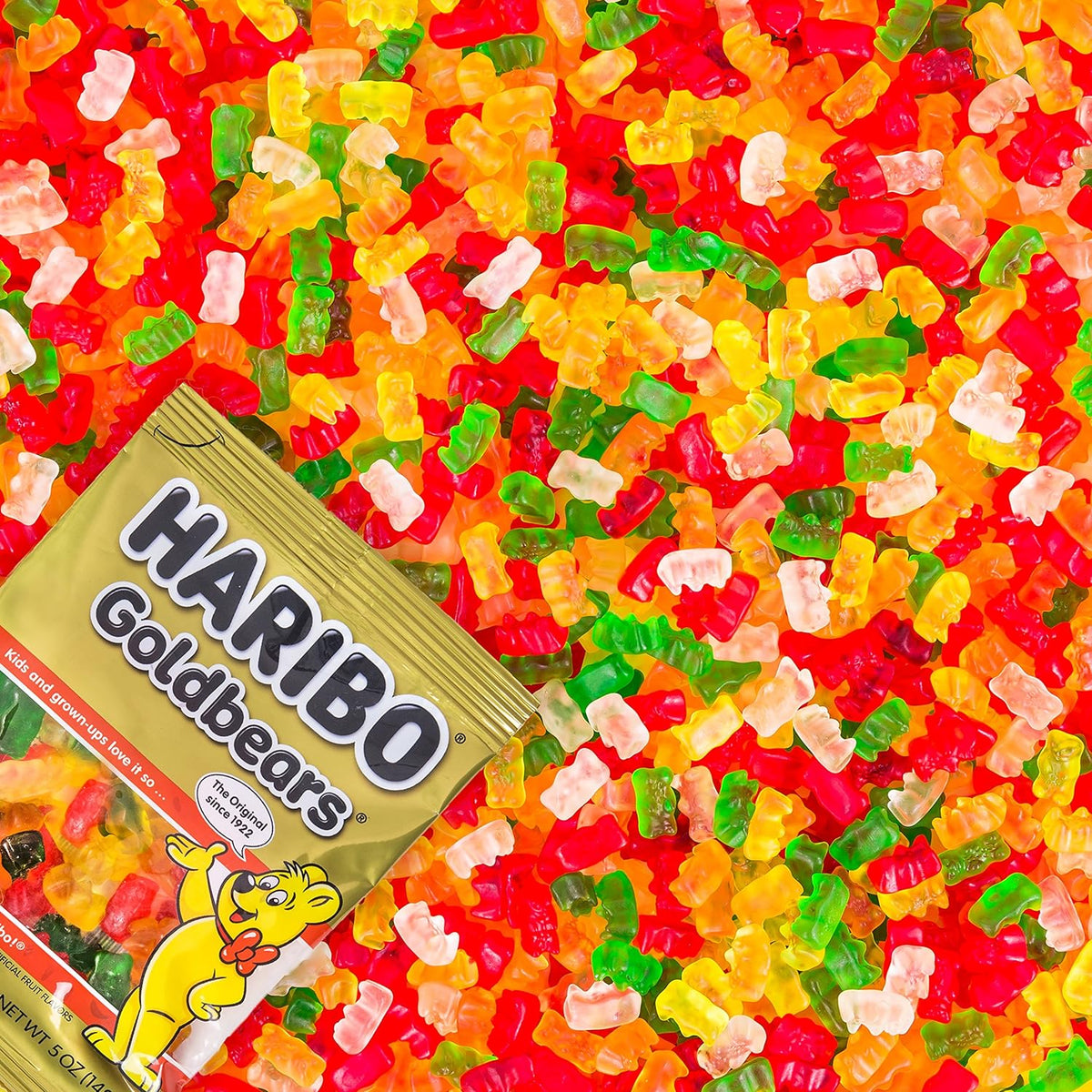 HARIBO Goldbears Fruity Gummy Candy 5 oz Bags, 12 Packs – Fat-Free School Snacks for Lunchboxes, Party Favors, and Playdates