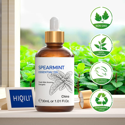 HIQILI Basil Essential Oil for Diffusers – Pure Aromatherapy for Yoga Studios, Meditation Spaces and Mindful Living, 3.38 fl.oz