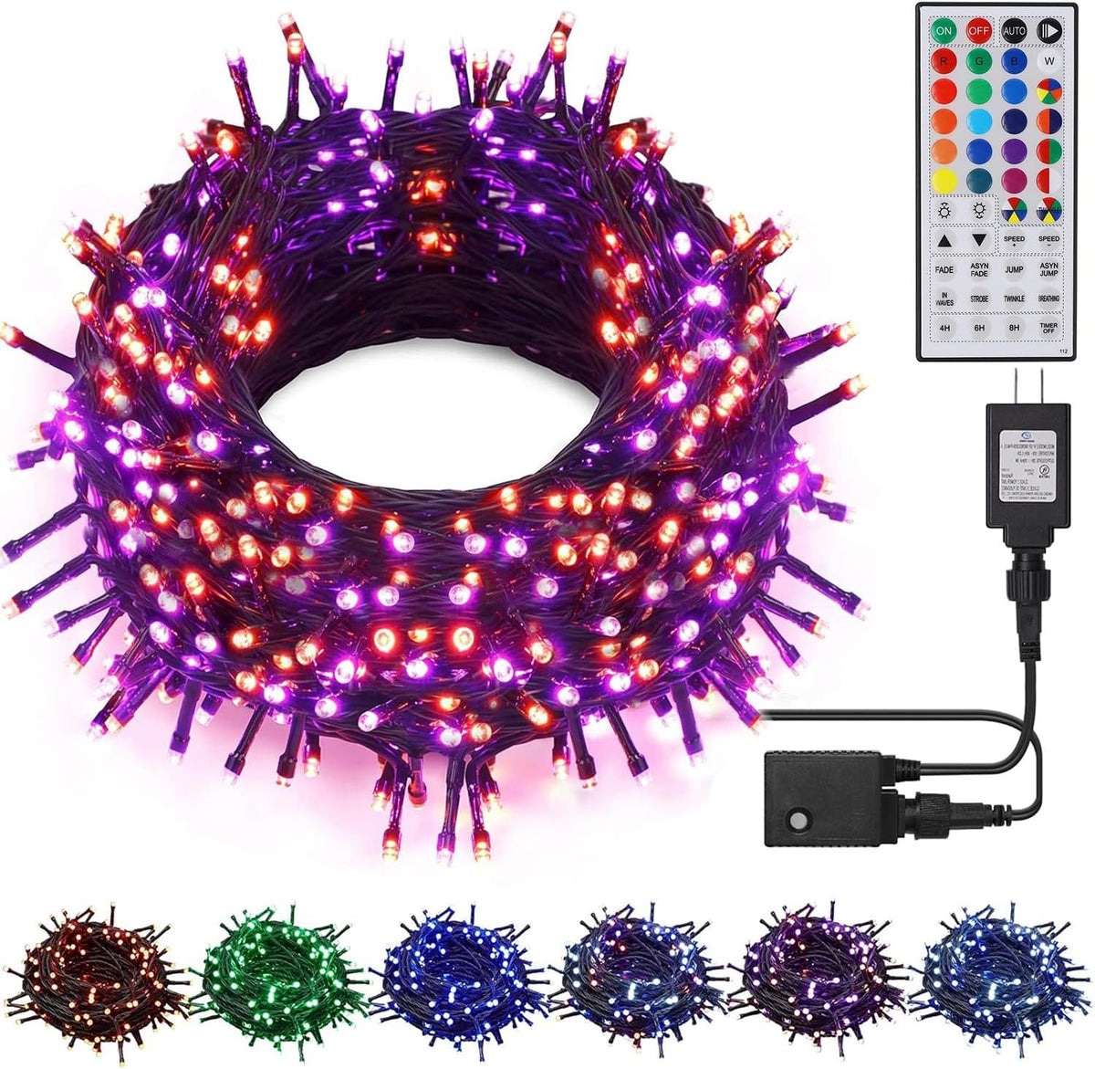 HOME LIGHTING RGB Plug-in Fairy Lights – Holiday Gift Box Ready, 130 Modes Remote Timer for Friends and Family
