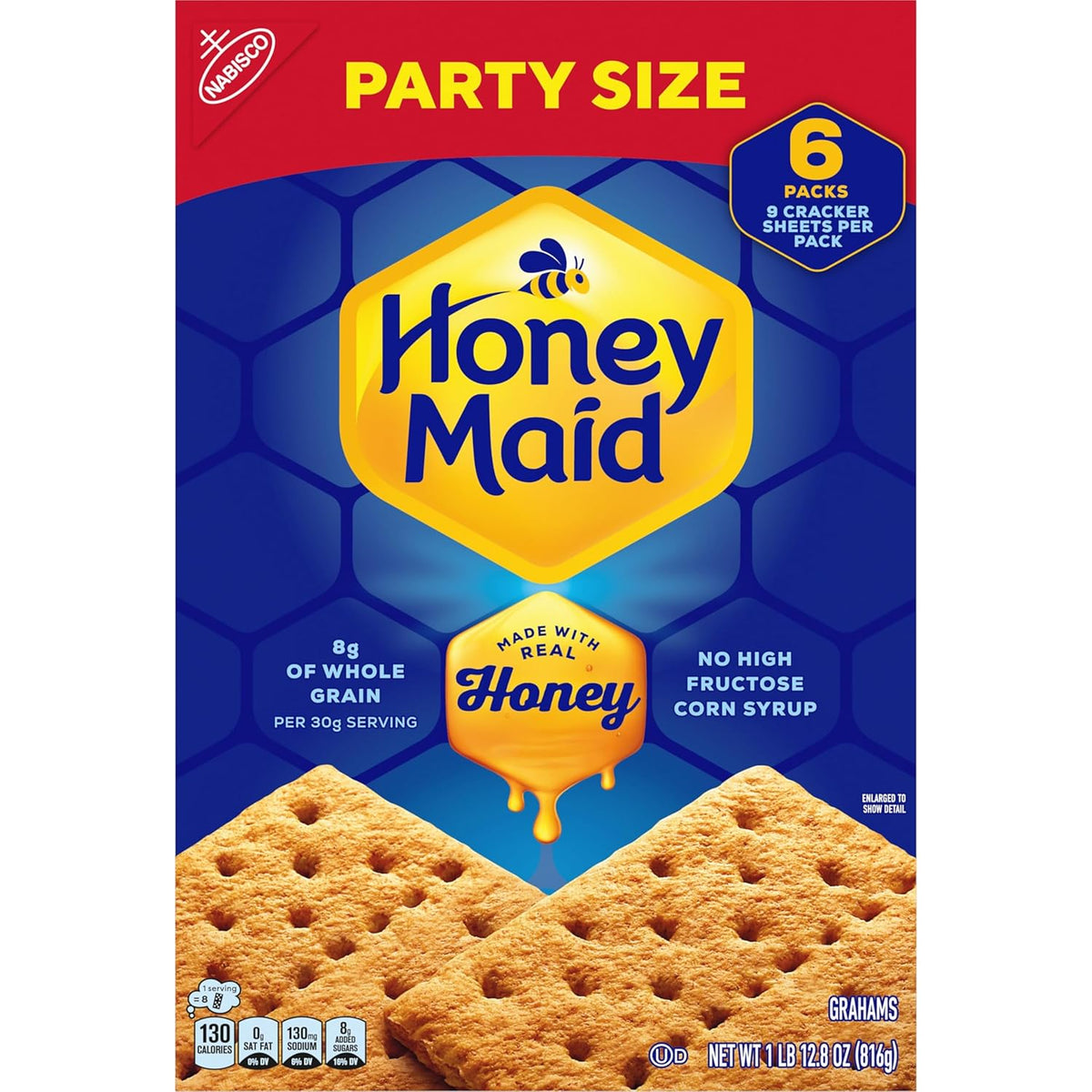 HONEY MAID Graham Crackers – Family Snack Drawer Pack, Sweet Honey Crunch for Children