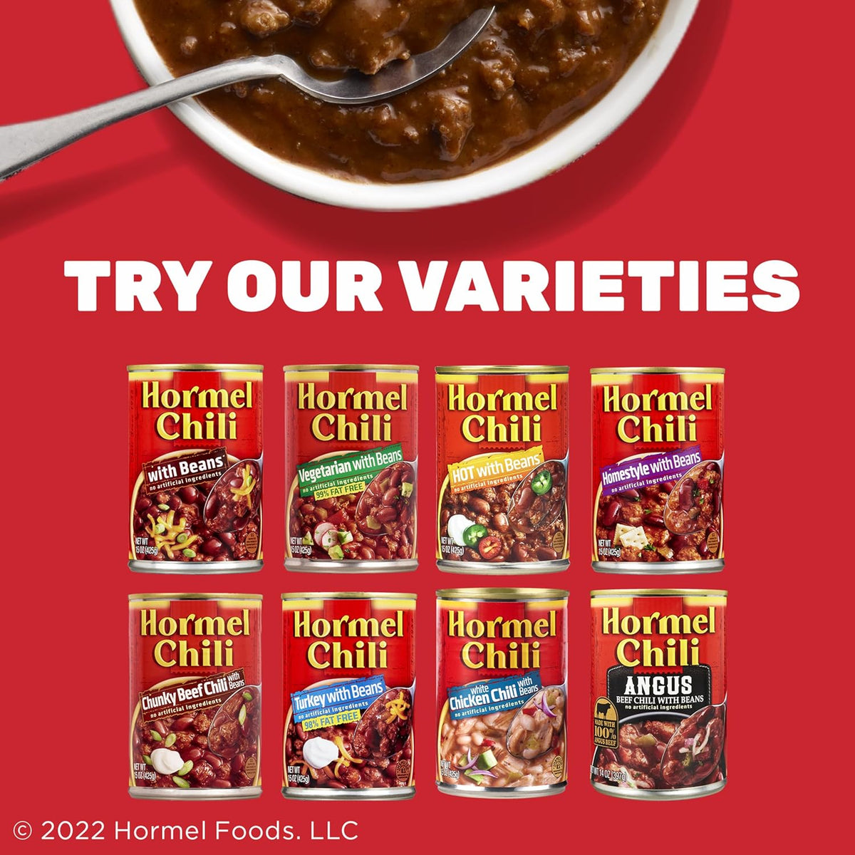HORMEL Chunky Beef Chili with Beans — No Artificial Ingredients Canned Chili for Family Dinners