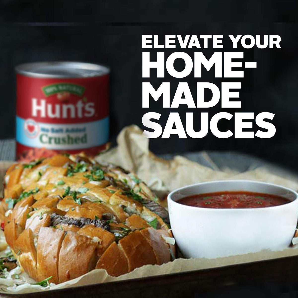 Hunt's Crushed Tomatoes No Salt Added – Guilt-Free Pizza Sauce Base for Clean-Label Family Meals, 28 oz