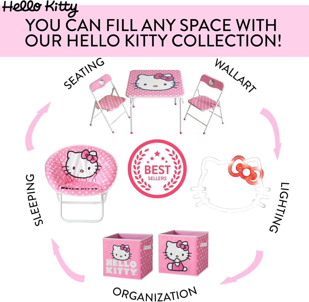 Idea Nuova Figural LED Wall Light for Children – Cool-Safe Battery Night Light Featuring Hello Kitty, Harry Potter, and Disney Favorites