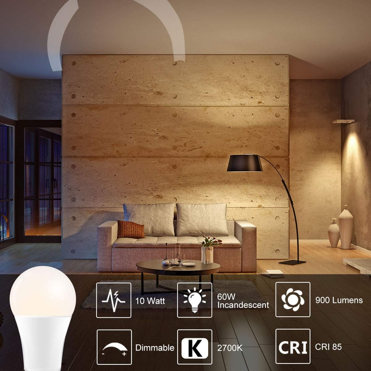 ILC RGB Smart Bulb – Bedroom Decor Statement Piece, 900LM 2700K Warm White with DIY Strobe Mode