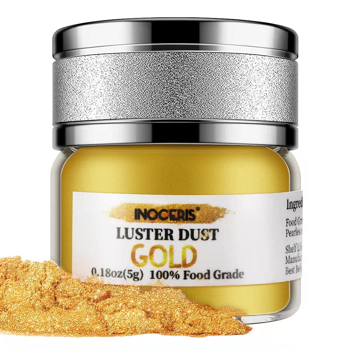 INOCERIS Edible Glitter Powder – Kid-Approved Rose Gold Shimmer for Cake Pops, Oreo Favors, and School Baking Projects