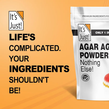 It's Just - Agar Agar Powder 6oz Non GMO Red Algae Thickener for Wellness Pantry and Balanced Plant Based Lifestyles
