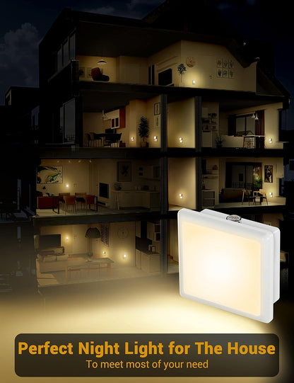 JandCase Warm White Night Light – Gentle 3000K Glow for Toddler Bedtime, Midnight Diaper Changes, and Stairway Safety