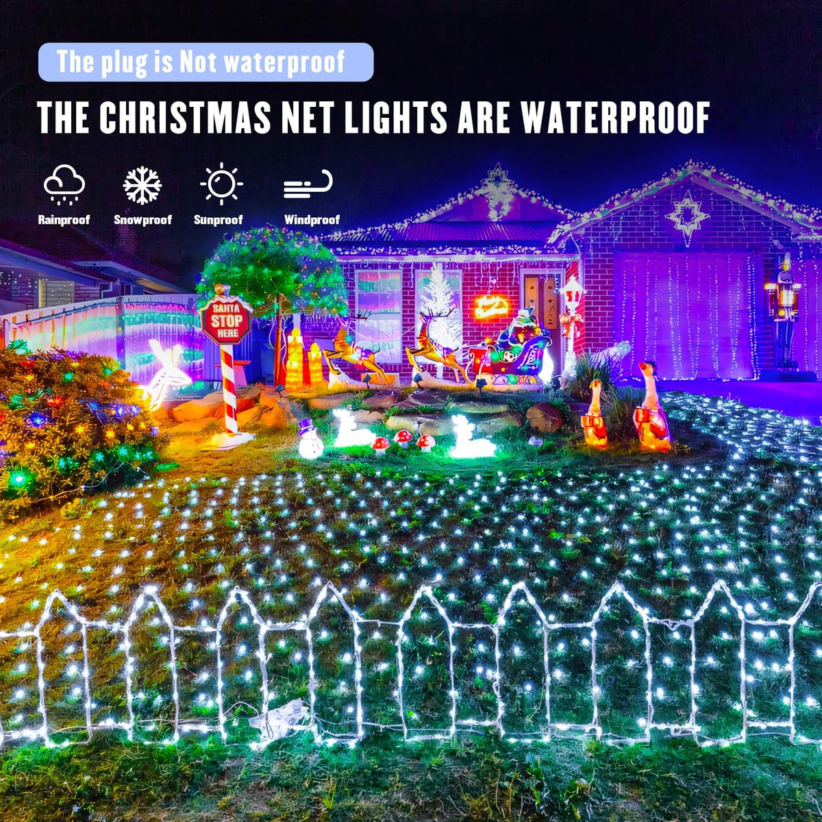 JMEXSUSS Clear Wire Net Lights – IP44 Waterproof Outdoor Lights for Patio, Gazebo, and Open-Air Dining