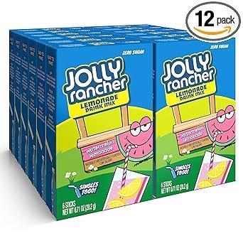 Jolly Rancher Watermelon Water Flavoring for Kids' Backpacks and After-School Snacks, 72 Sugar-Free Packets