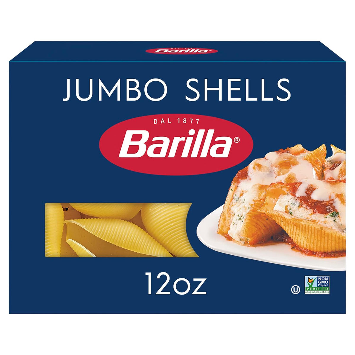 jumbo concave shell shape designed for stuffing and sauce retention