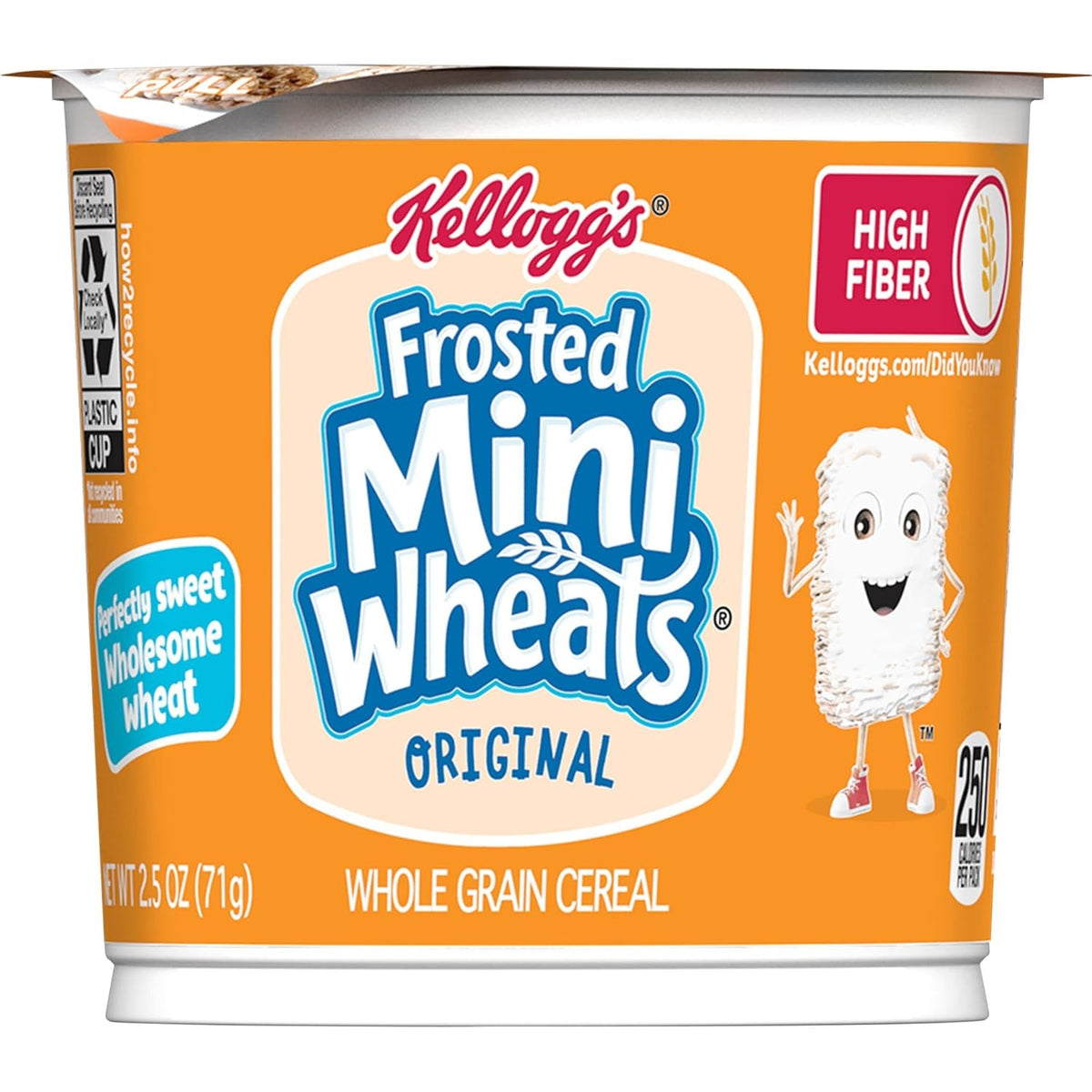 Kellogg's Frosted Mini-Wheats Single-Serve Cups – No-Bowl Snack for School and Playdates, 12-Count Variety Pack