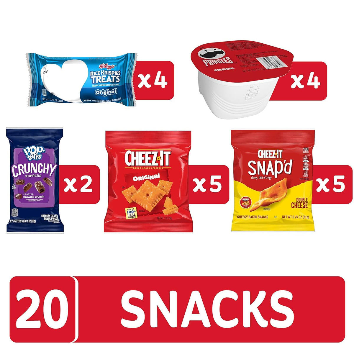 Kellogg's Office Snack Pack – Shareable Mix of Crackers, Chips and Sweet Treats for Team Meetings and Remote Work Cravings