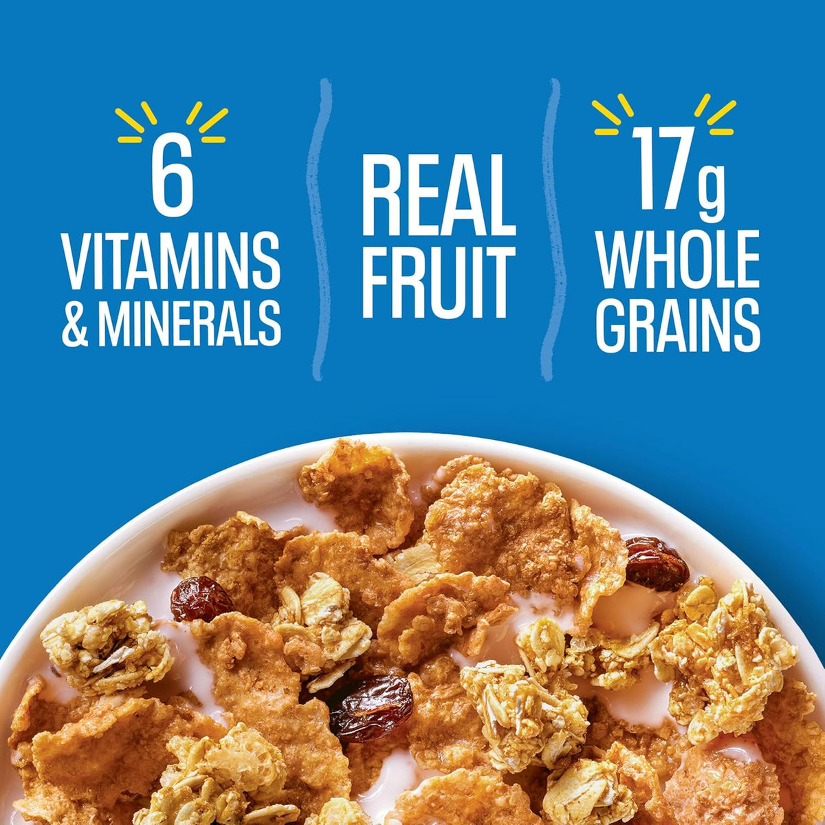 Kellogg's Raisin Bran Crunch Cereal – Guilt-Free Low-Fat Fiber Bowl for Self-Care Morning Routines, 24.5 oz