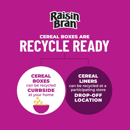 Kellogg's Raisin Bran Kosher Pareve Cereal, Steady-Fiber Morning Choice for Long-Term Wellness Routines