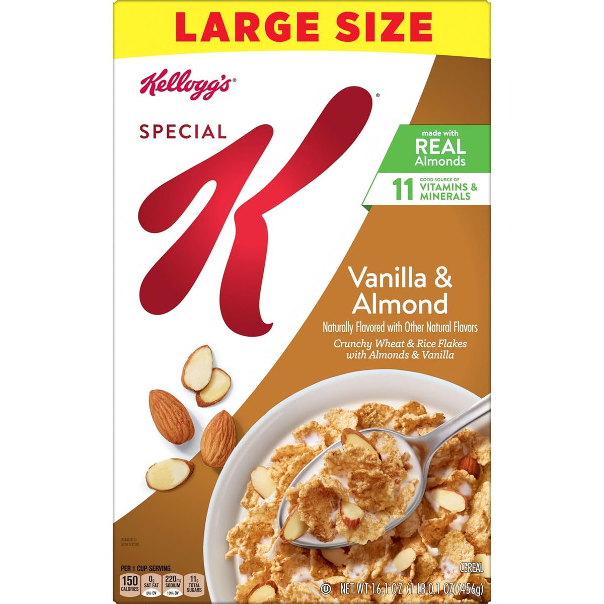 Kellogg's Special K Cereal for Wellness-Focused Home Kitchens, Low Fat Vanilla Almond with Dietary Fiber