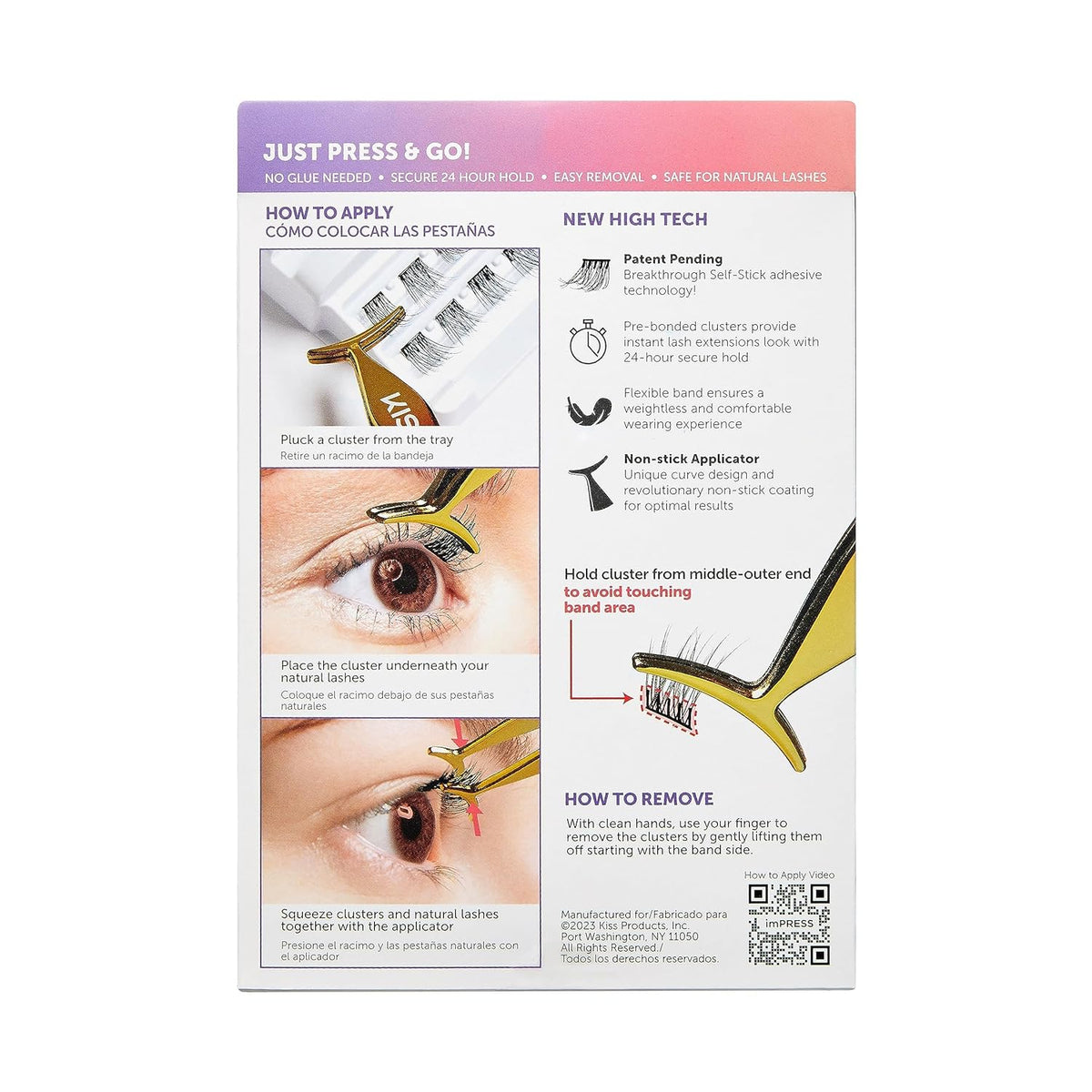 KISS imPRESS Pre-Bonded Lash Clusters – Effortless Glue-Free Lashes for Streamlined Makeup Kits