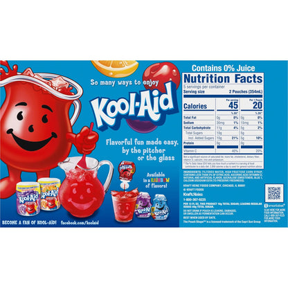 Kool-Aid Jammers Tropical Punch Pouches – Guilt-Free Family Beverage Swap for Soda, 10-Count Box