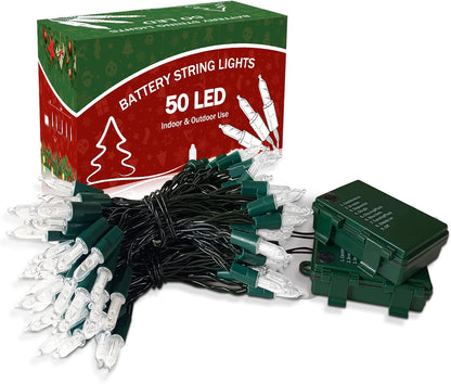 KOUQIYA Battery Operated Garden Lights – Fence Line and Trellis Decor, 2 Pack 50 LED Warm White