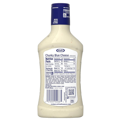 Kraft Chunky Blue Cheese Dressing – Fridge-Staple Dressing for Tossed Salads with Restaurant-Style Blue Cheese Flavor