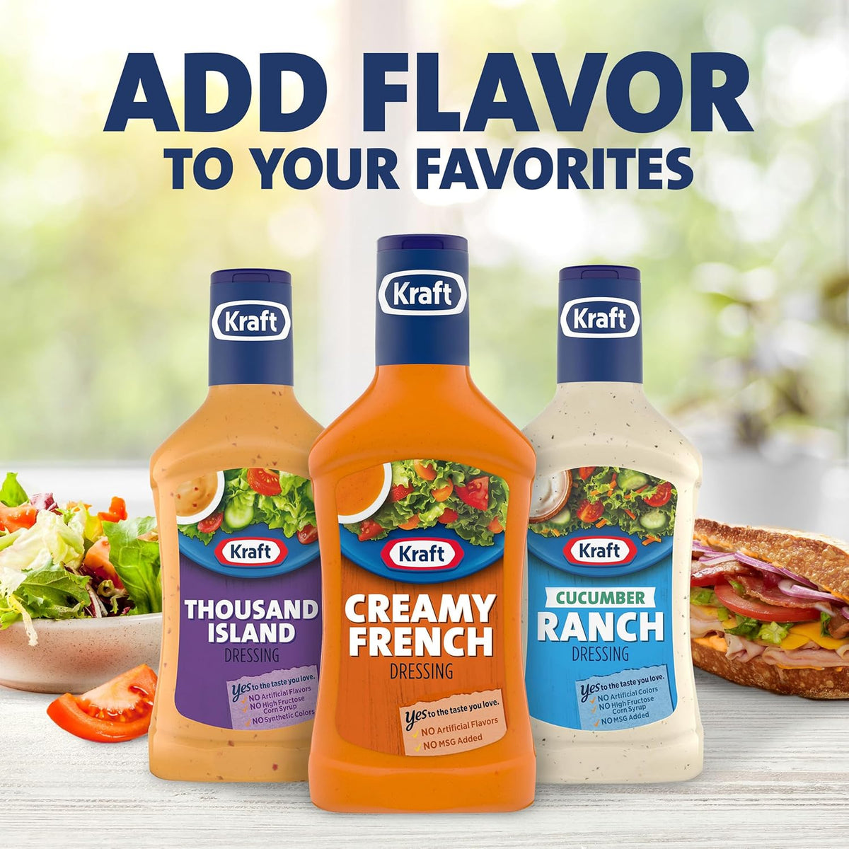 Kraft Creamy French Dressing – Creamy Salad Dressing for Elevated Everyday Nutrition, 16 fl oz