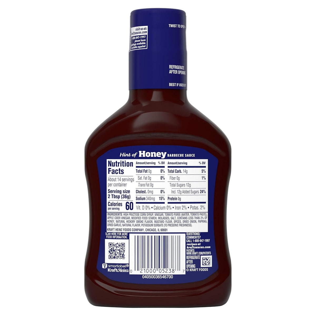 Kraft Slow-Simmered Honey Barbecue Sauce 18 oz – Pantry Staple Dipping Sauce for Kid-Friendly Meals
