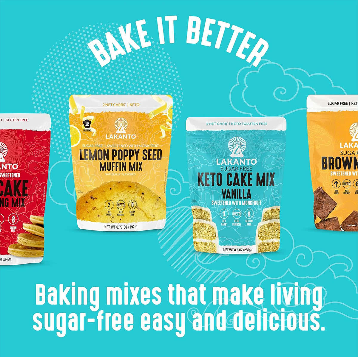 Lakanto Sugar Free Banana Nut Muffin and Bread Mix - Low Carb Muffin Mix for Child Birthday Parties and Playdates