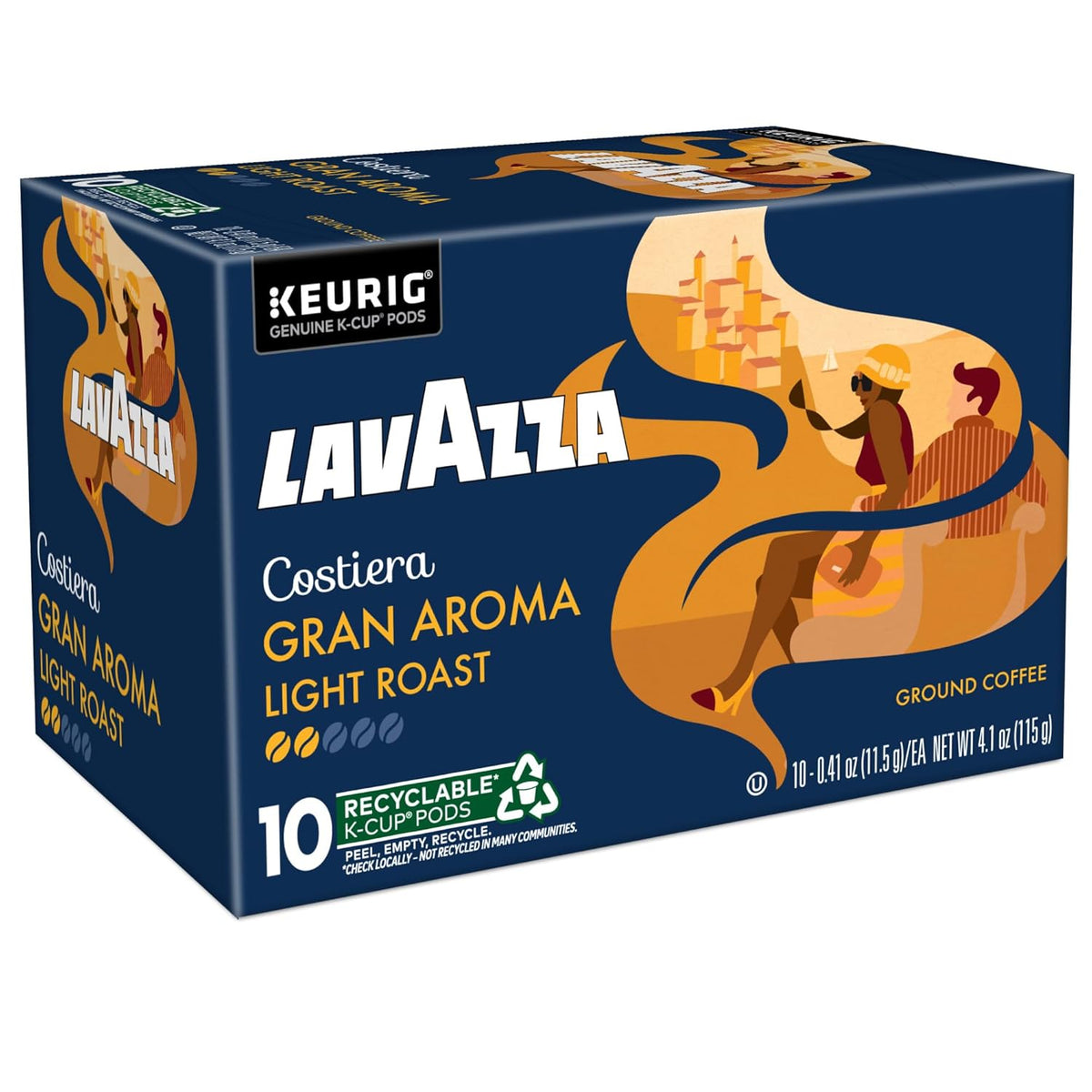 Lavazza Costiera Gran Aroma Single-Serve Pods for a Slower Start to the Day, Floral Citrus Light Roast Keurig Coffee