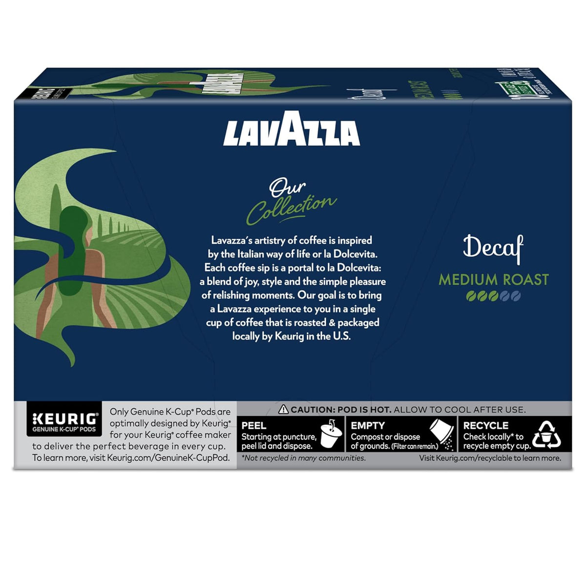 Lavazza Decaf Single-Serve Pods – Versatile Kosher Decaf for Dining Area and Guest Room Hosting, 88-Count