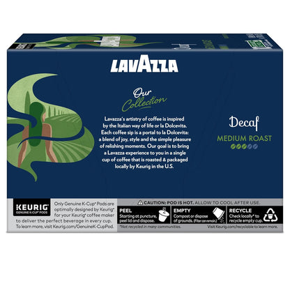 Lavazza Decaf Single-Serve Pods – Versatile Kosher Decaf for Dining Area and Guest Room Hosting, 88-Count