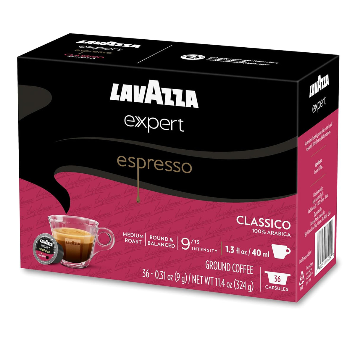 Lavazza Expert Classico Capsules – High-End Espresso Experience for Entertaining Spaces, 100% Arabica 36 Count