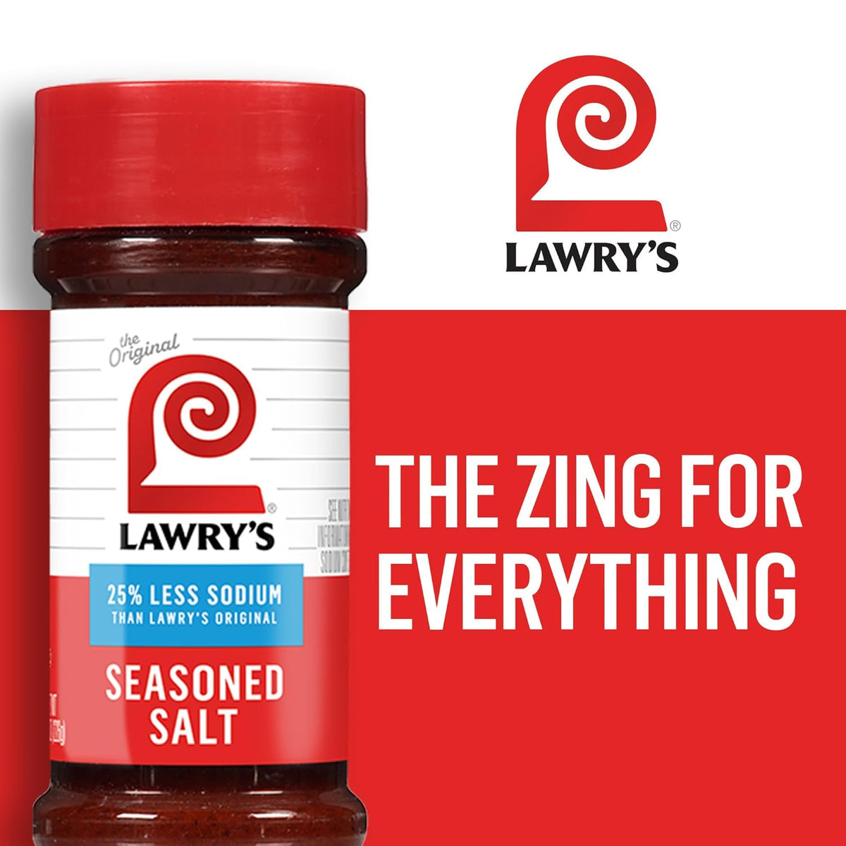 Lawry's 25% Less Sodium Seasoned Salt – All-in-One Seasoning to Streamline Weeknight Cooking